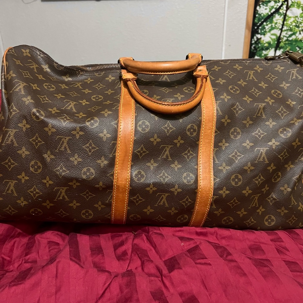 Louis Vuitton Signature Duffel Bag in Brown and Tan